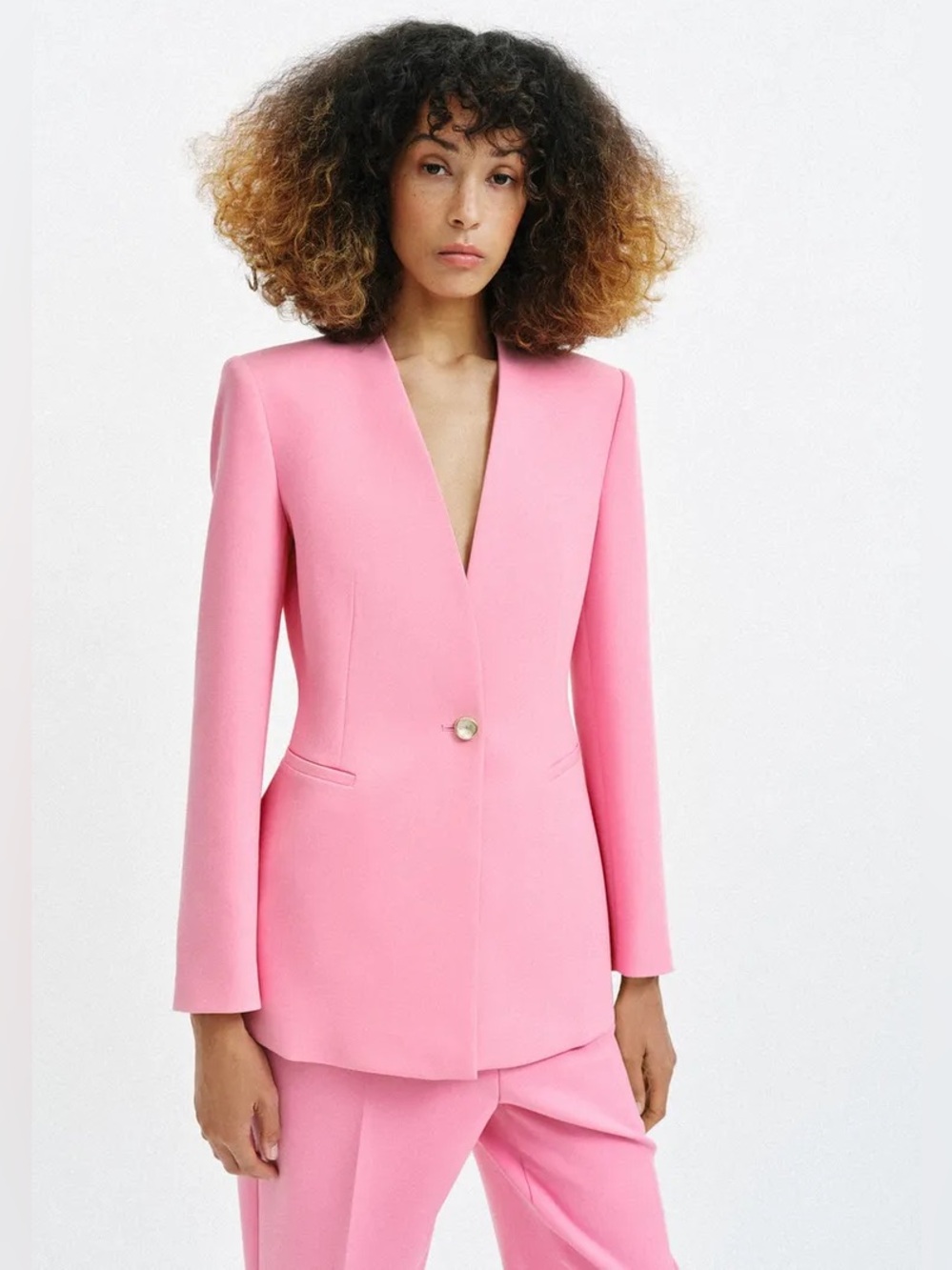 NWT Zara Woman TAILORED BLAZER WITH NO LAPEL Size S Small